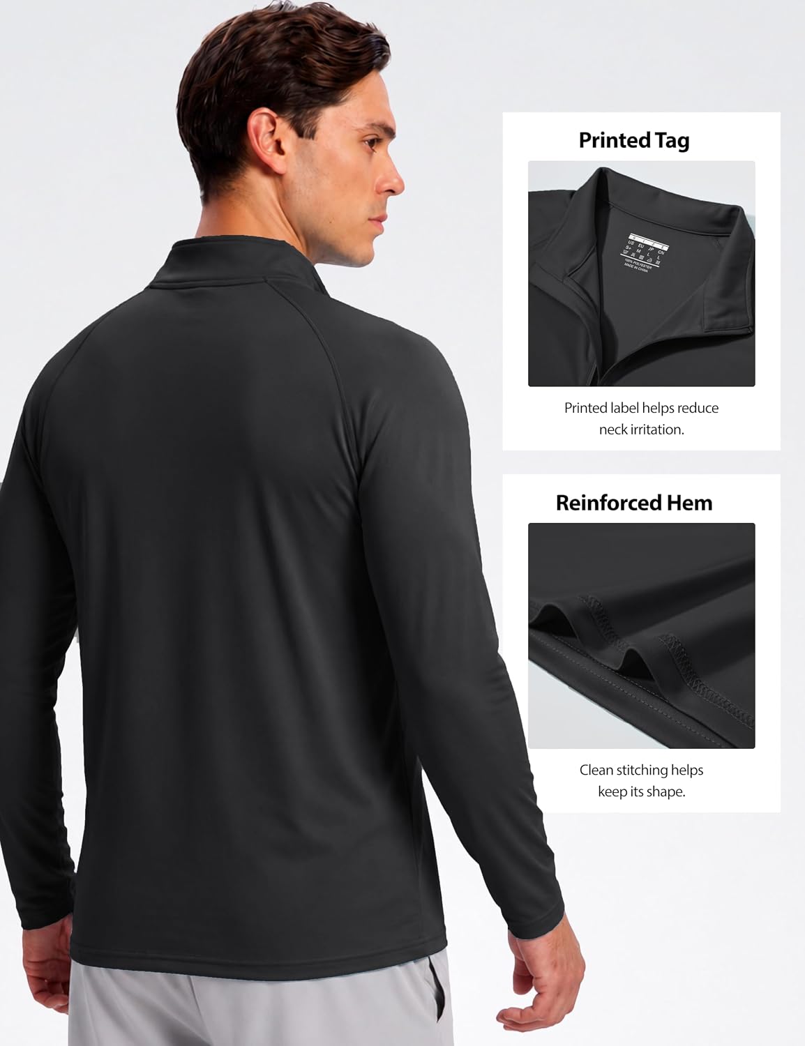 Thumbnail 6 de Boladeci Men’s UPF 50+ Quarter Zip Long Sleeve Sun Shirt (1/4 Zip, Lightweight Quick-Dry)