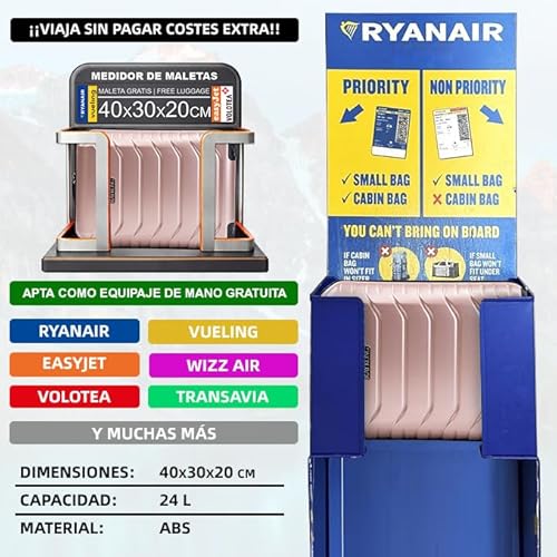 Thumbnail 2 de RAYKONG maleta de cabina de ABS 40x30x20 cm (24 L) con ruedas desmontables y cerradura numérica – RosaDorada