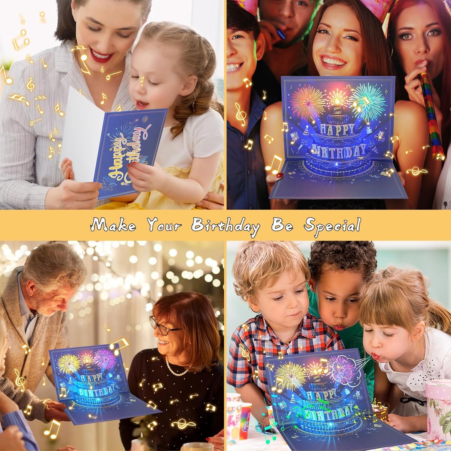 Thumbnail 5 de WUJUN Birthday Card 3D Pop Up with Light