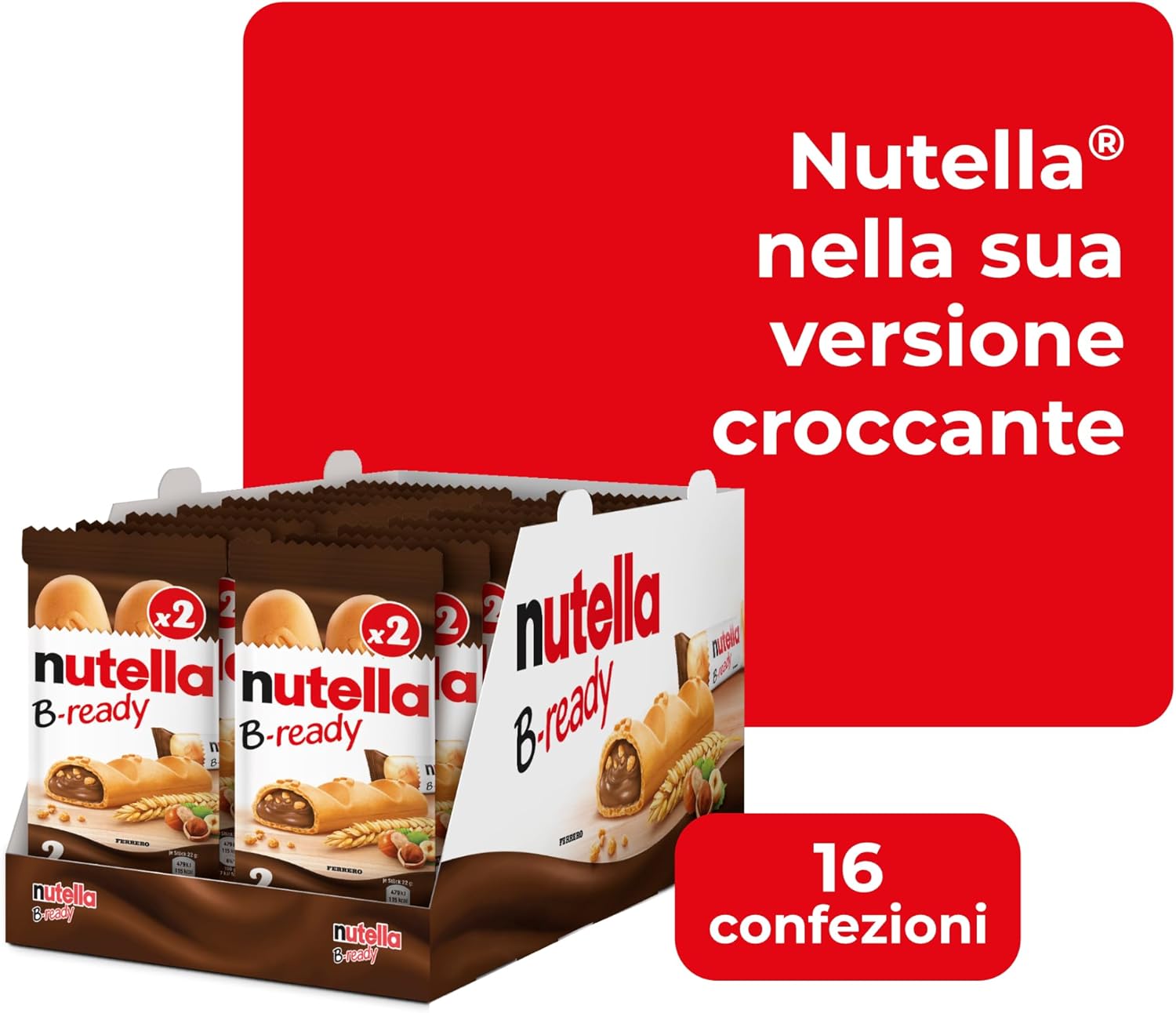 Thumbnail 2 de Nutella B-Ready, 32 Snack Dolci: croccante cialda di pane ripiena di Nutella