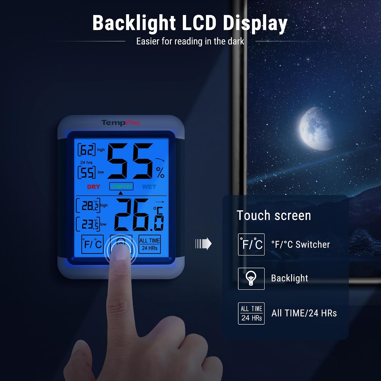 Thumbnail 5 de ThermoPro TP55 digital room thermometer 24h