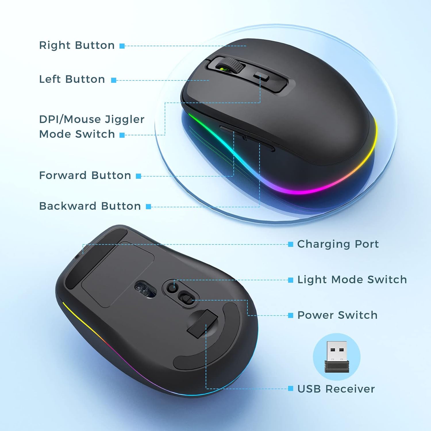 Thumbnail 5 de Seenda Wireless Mouse 4‑level DPI