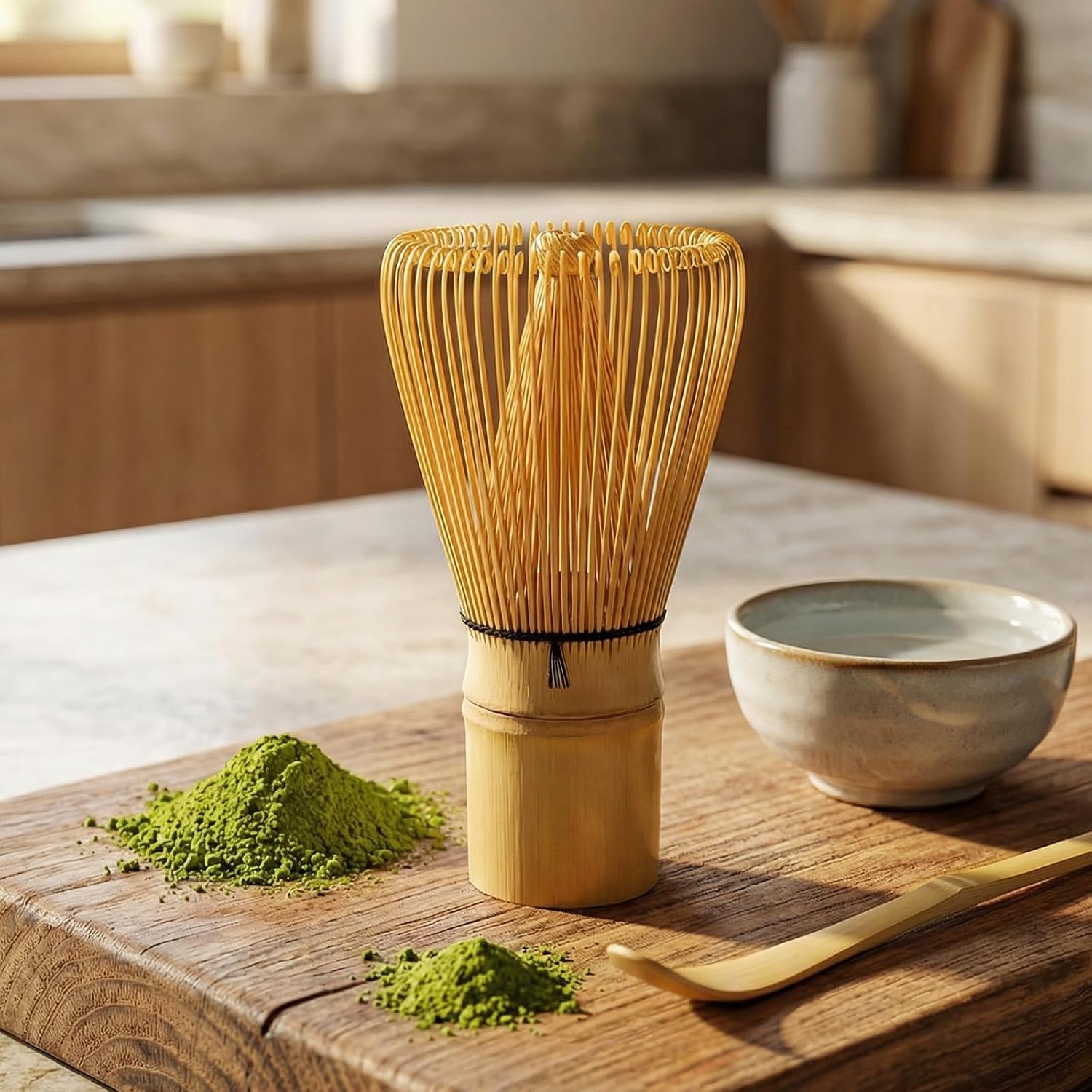 Thumbnail 4 de Clay&Fire Matcha Whisk (Chasen) — Handcrafted 100% Natural Bamboo, ~150 Tines