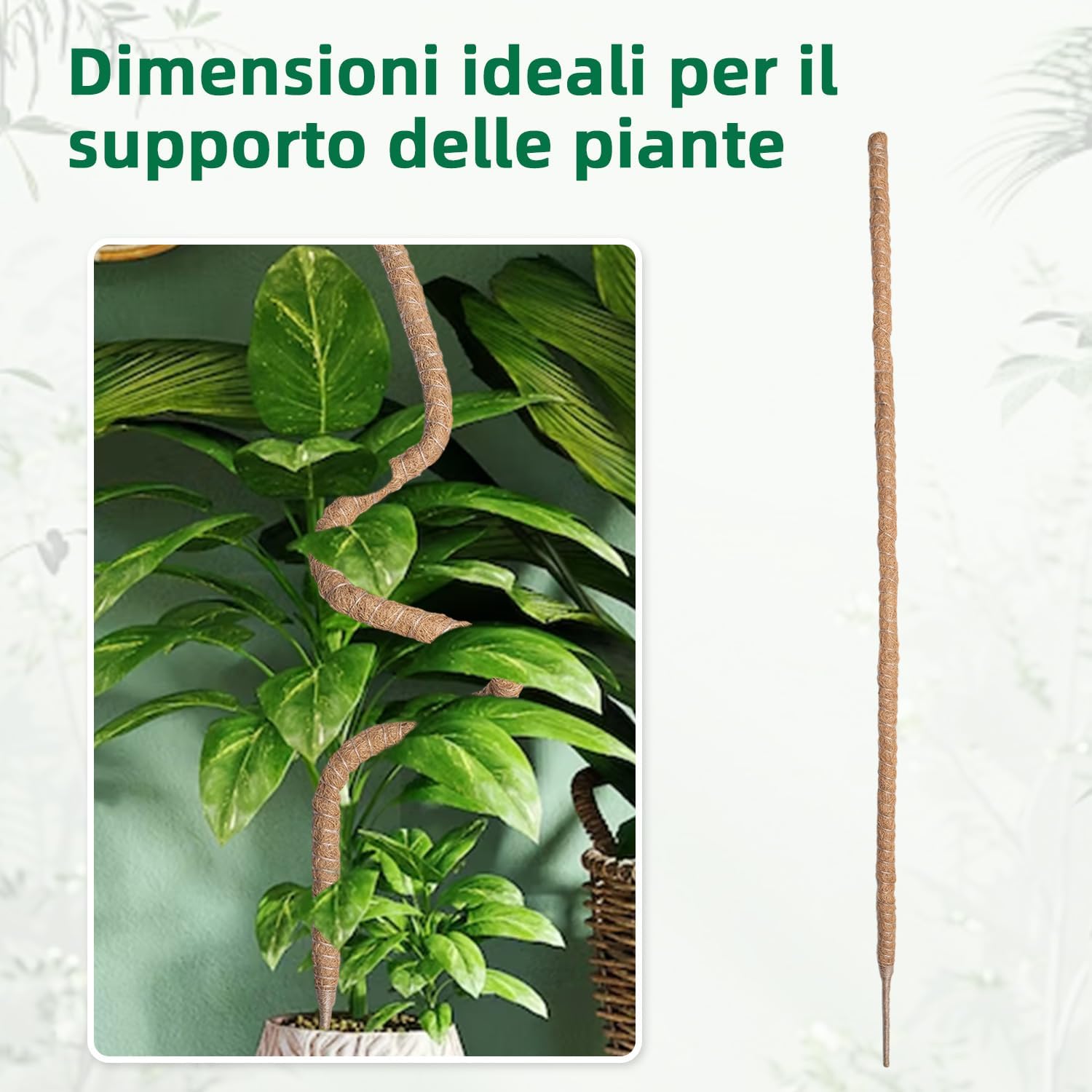Detalle de Wigearss bastone di muschio/palo di fibra di cocco da 120 cm per piante rampicanti