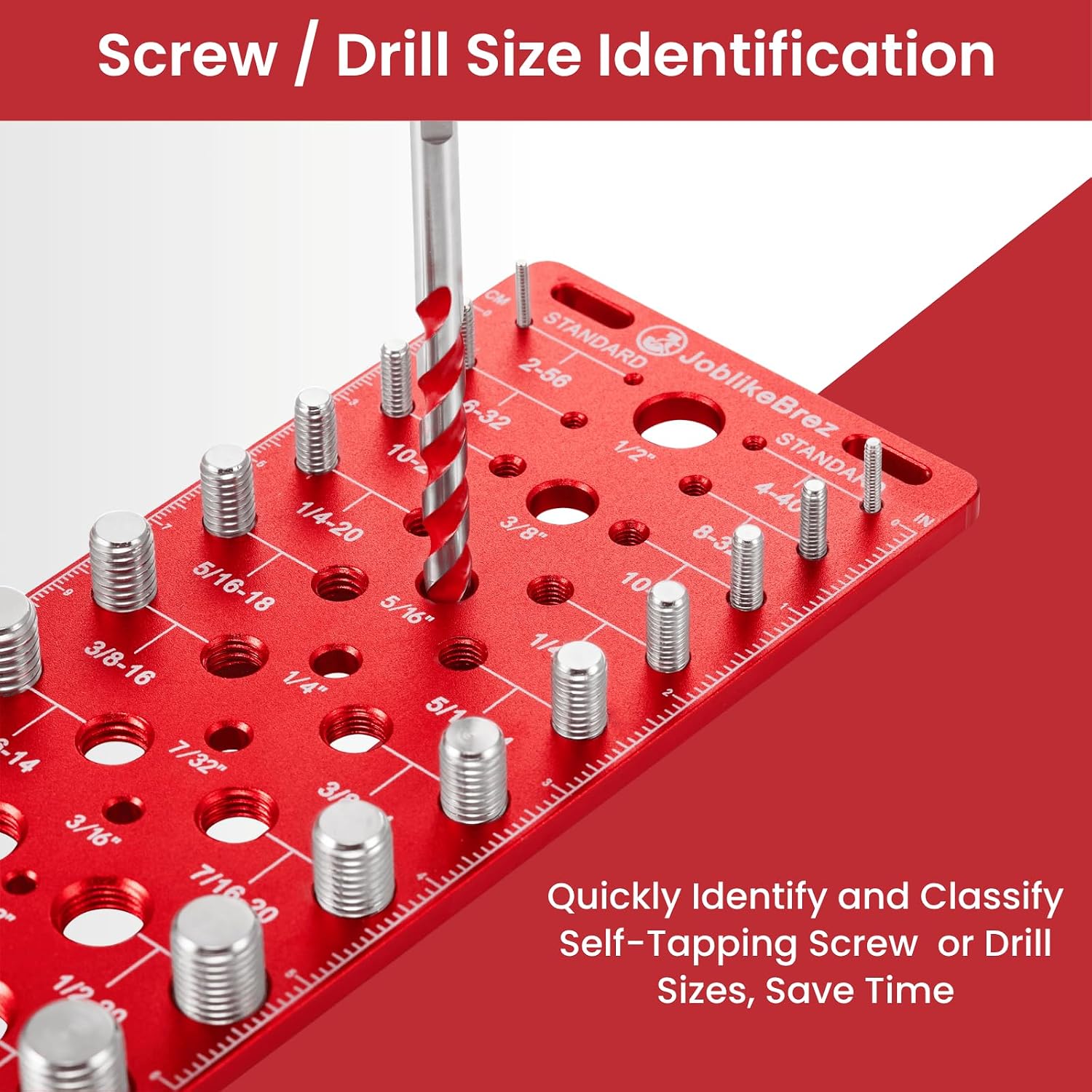 Detalle 1 de JoblikeBrez TG300 Thread Checker, 60 Gauges, 6061 Aluminum, Inch and Metric