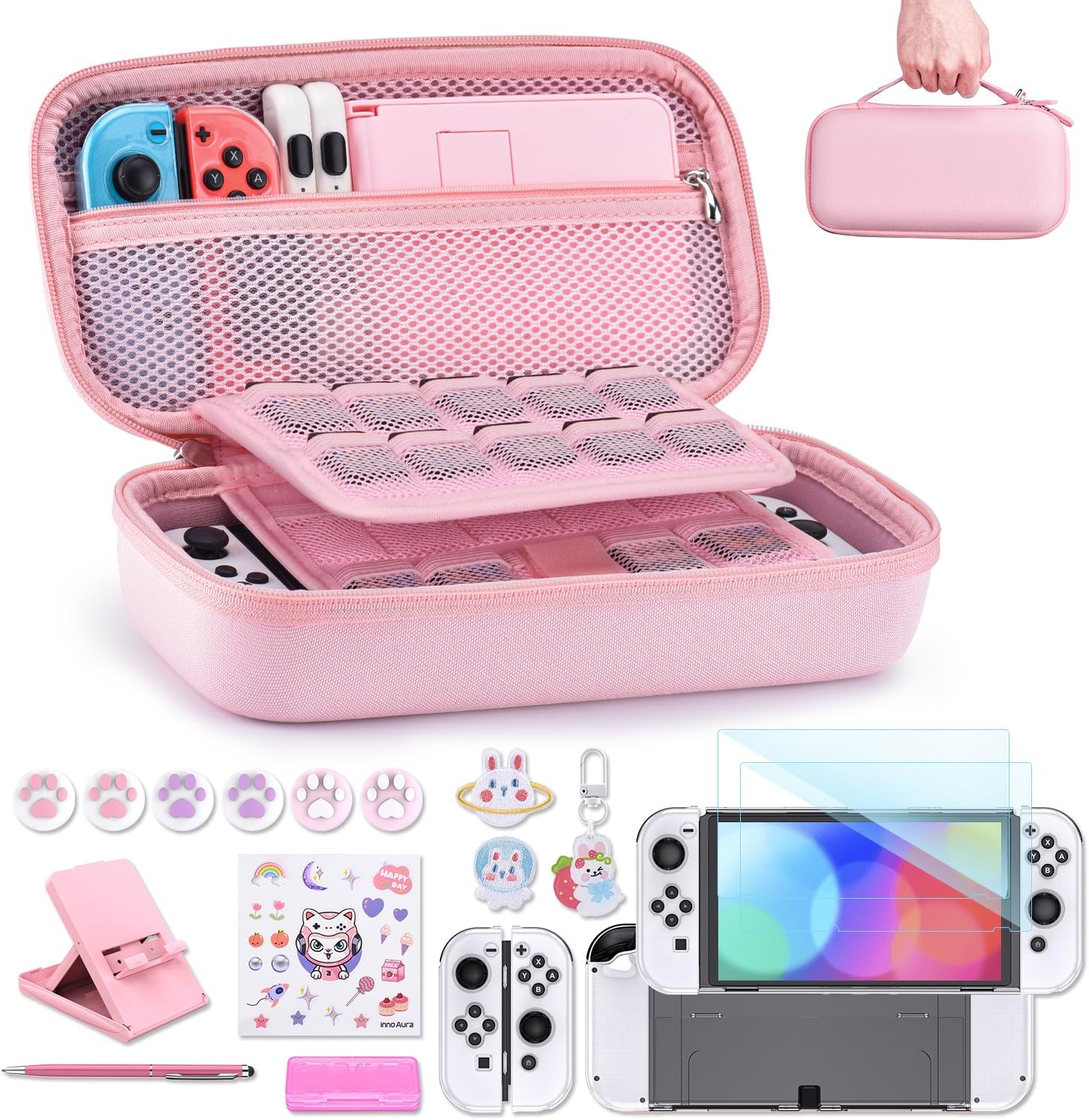Detalle de innoAura Switch OLED Case 19-in-1 Bundle for Switch OLED (2021)