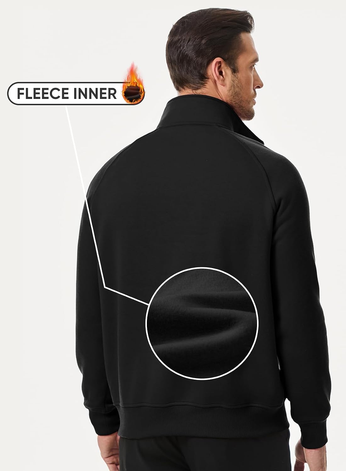 Thumbnail 5 de JMIERR Men’s Fleece Quarter-Zip Pullover with Pockets