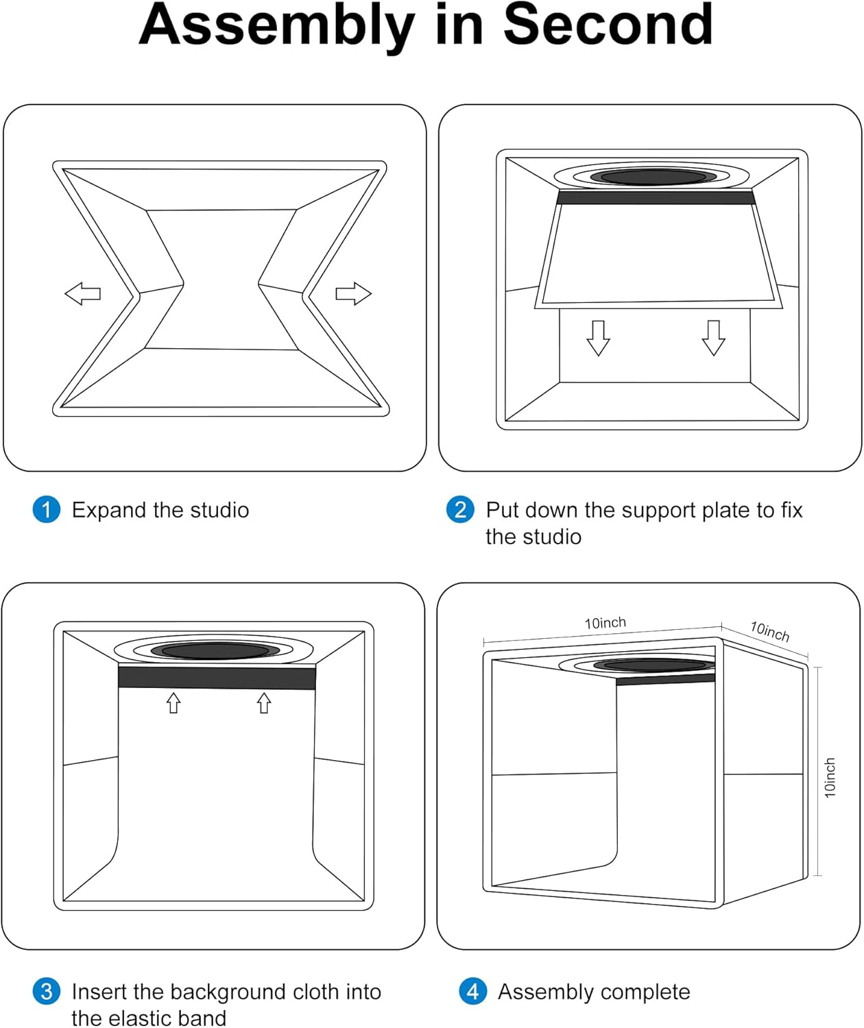 Thumbnail 4 de PULUZ Mini Photo Studio Light Box: Portable 104-LED Shooting Tent with 6 Double-Sided Backgrounds