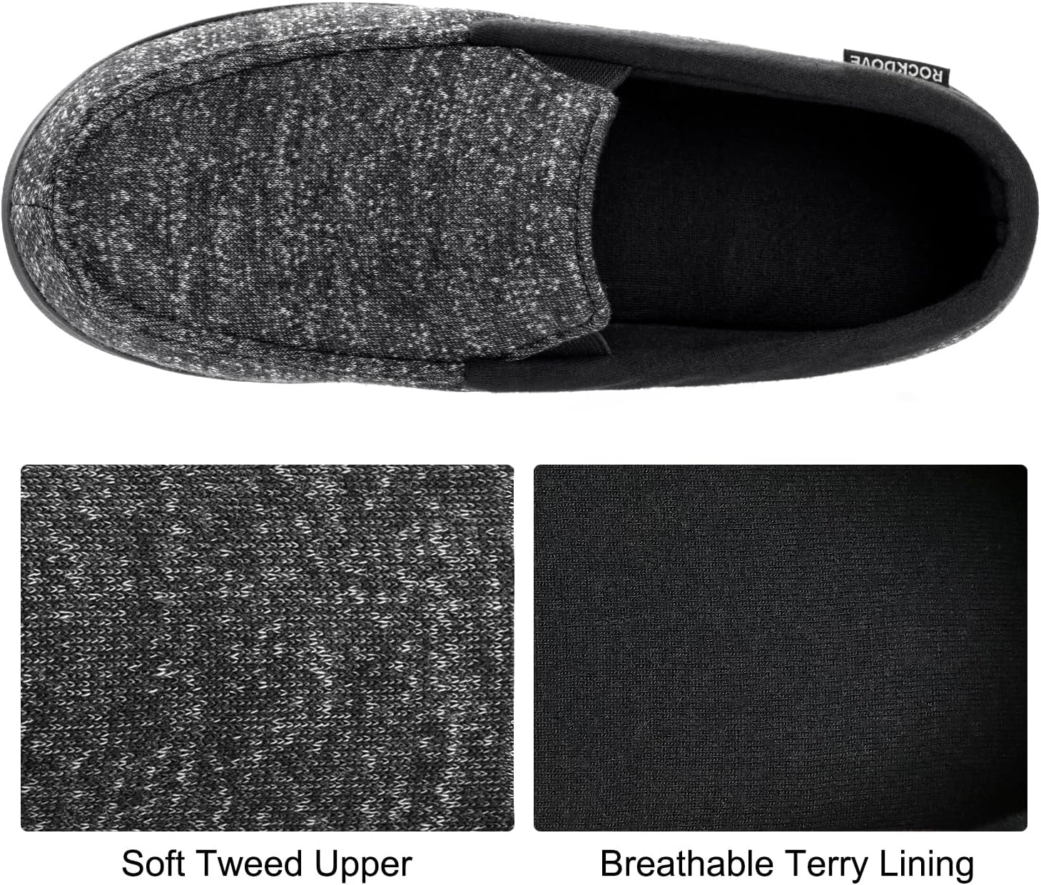 Detalle 2 de RockDove Tweed Memory Foam Moc Slipper