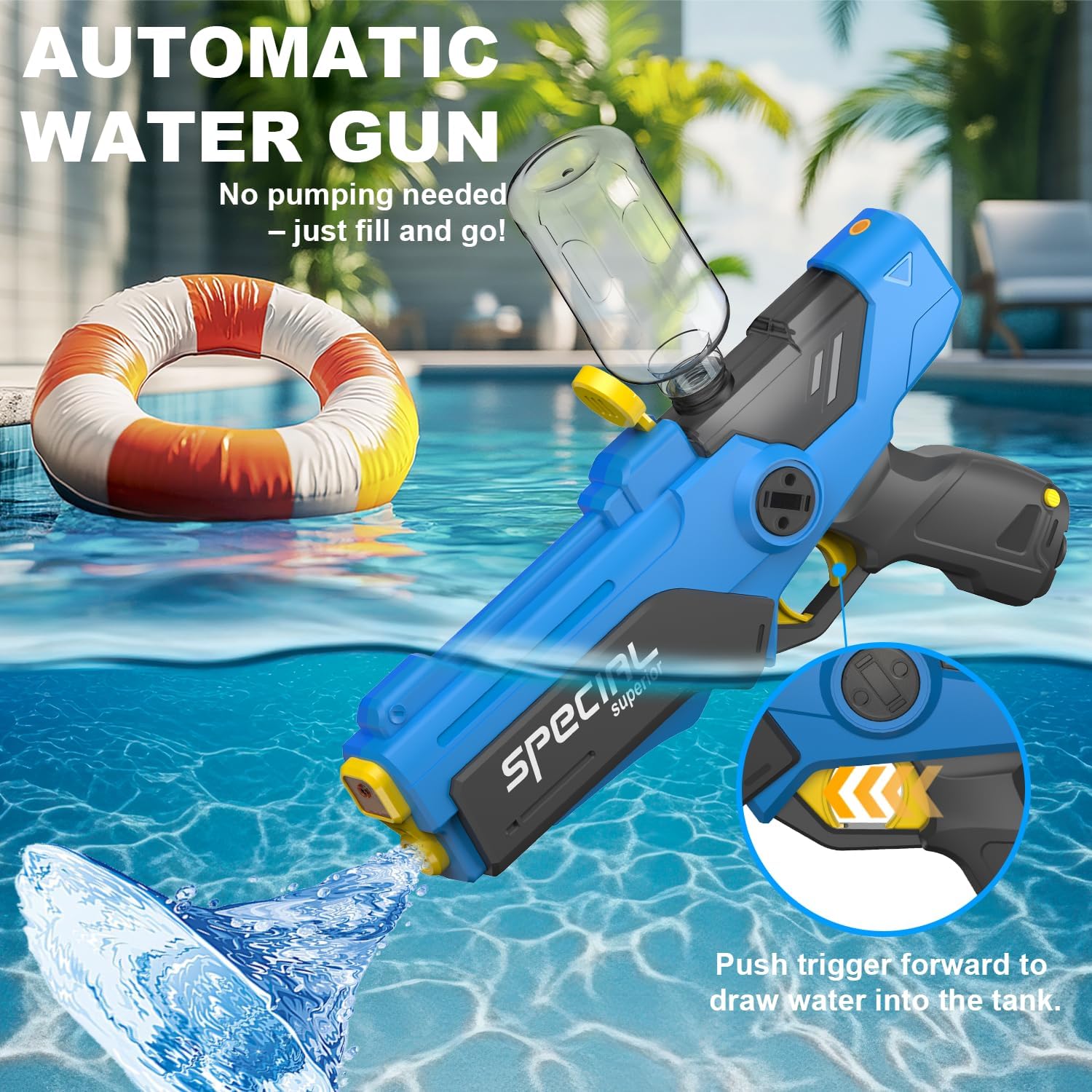 Detalle de Electric Water Gun for Kids: 2026 ACELIFE Auto Water Blaster with LED Muzzle