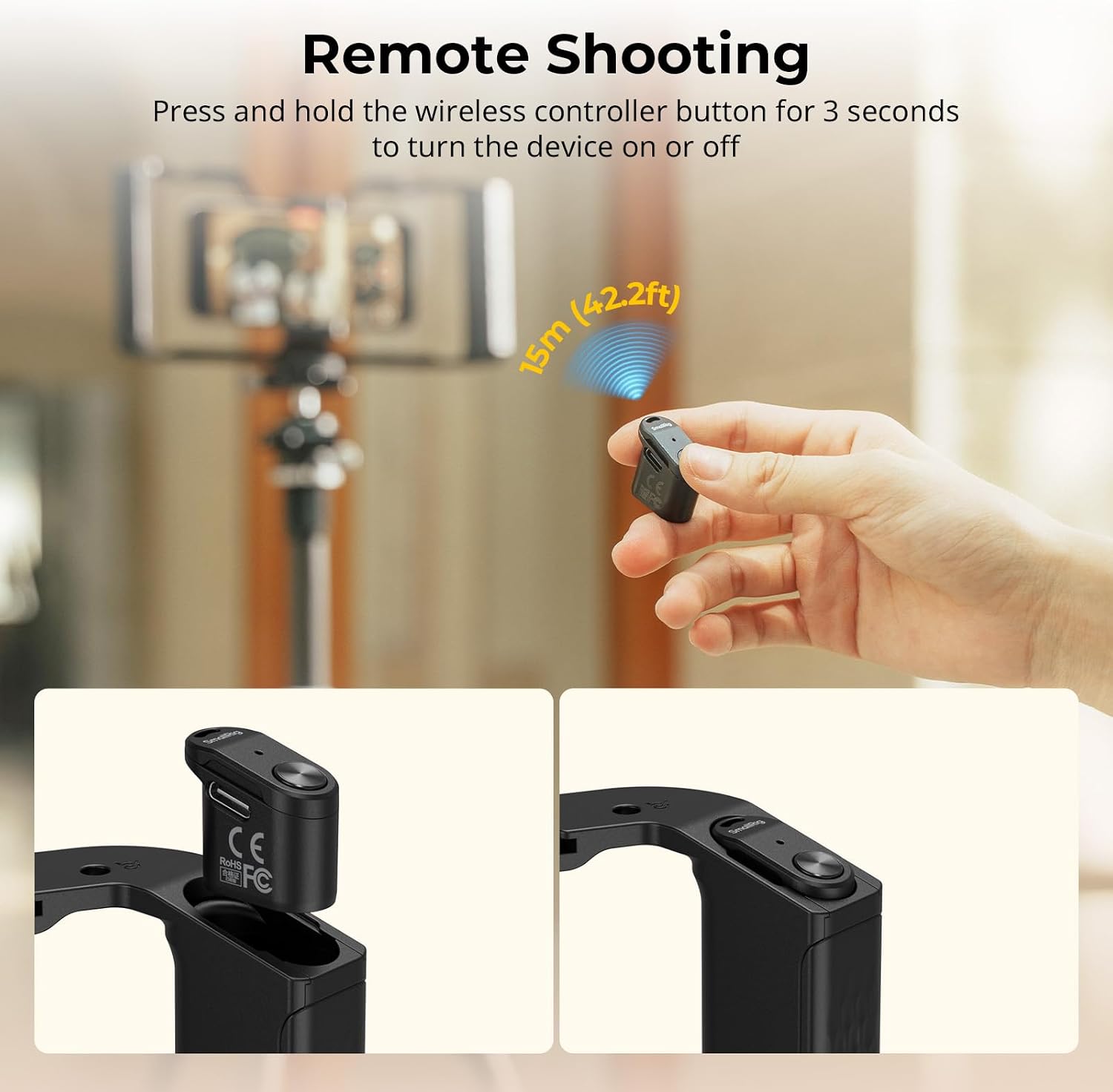 Thumbnail 2 de SmallRig Cage universelle IG-01 Integra Grip avec manette sans fil WR-06 (monture V) – 5356