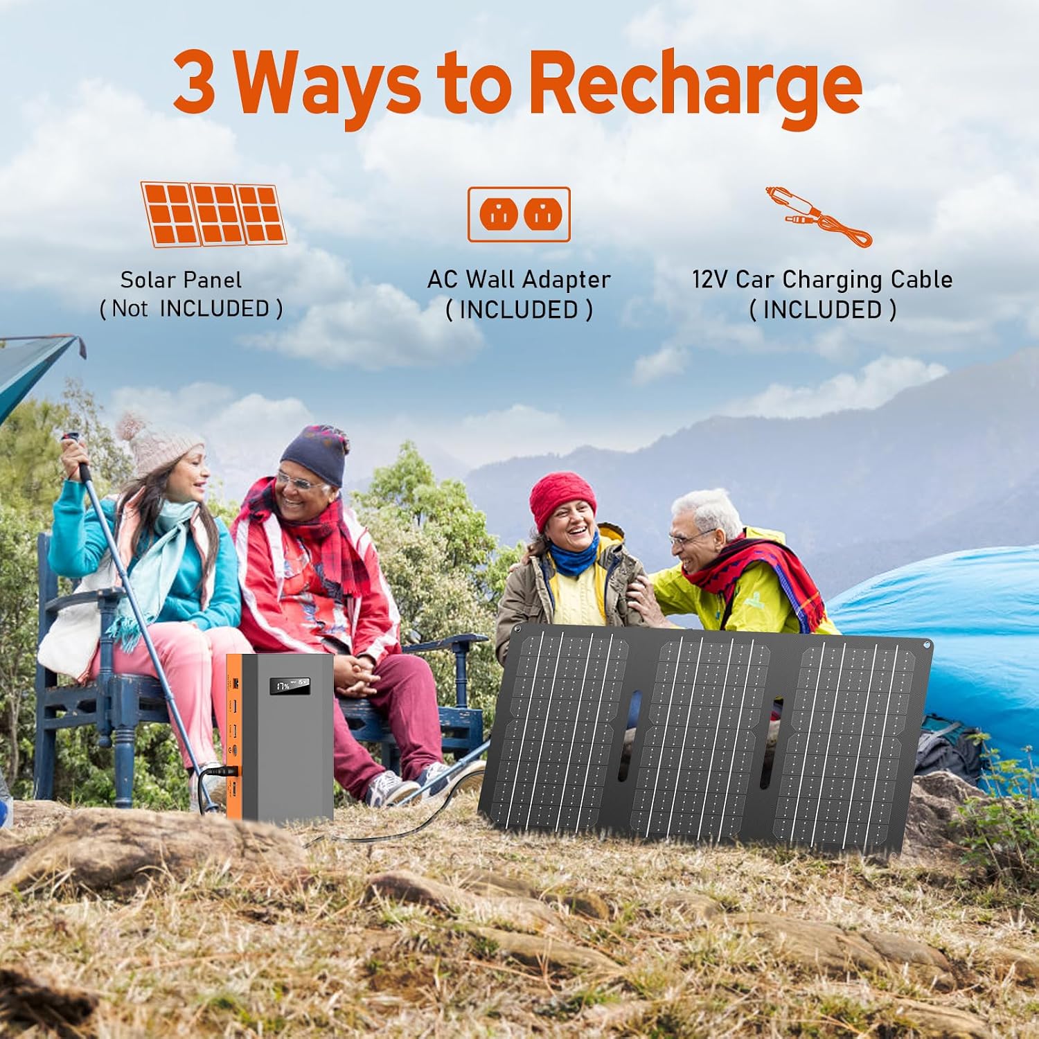 Detalle de ZeroKor R65 Portable Power Bank with 65W 110V AC Outlet, 24,000mAh