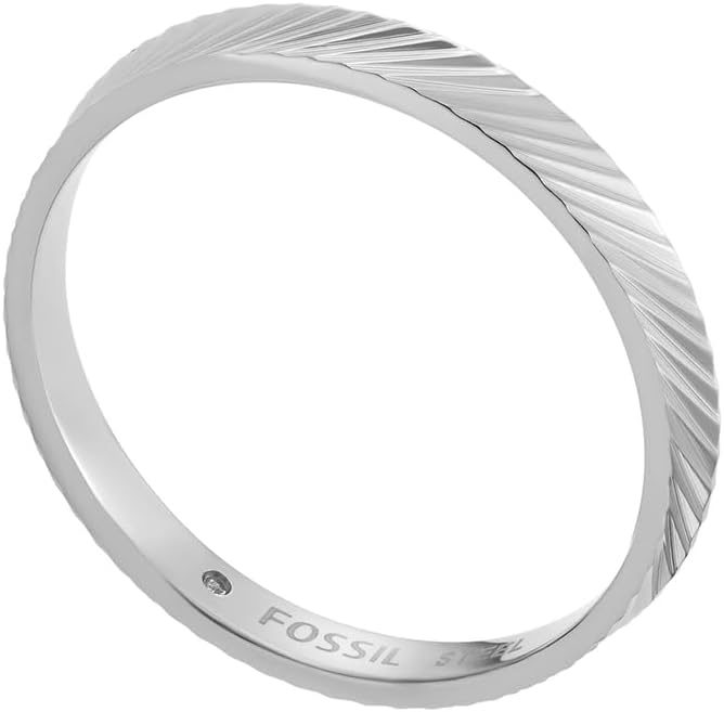 Thumbnail 2 de Fossil Damen-Edelstahlband Ringe – Silbern poliert, Größen 3–9