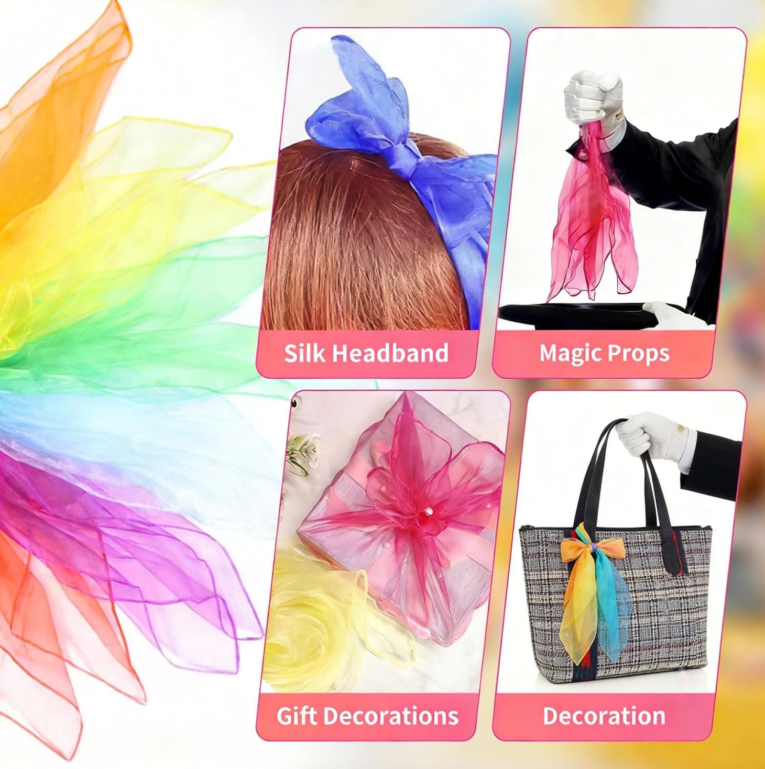 Thumbnail 4 de Xynovate 22 Stück Jongliertücher – 60 × 60 cm, 22 Farben, Chiffon für Tanz, Jonglieren & Sensorisches Training