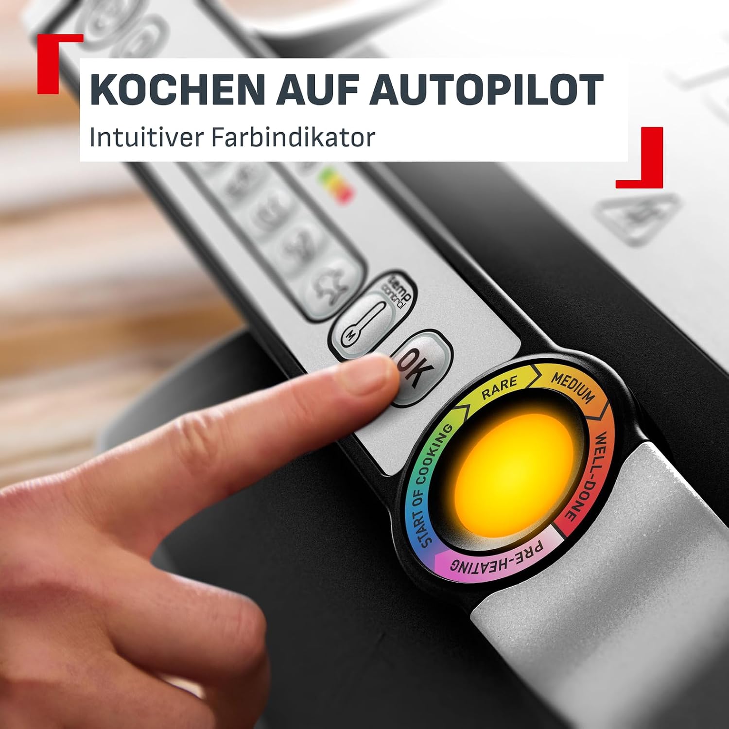 Thumbnail 3 de Tefal OptiGrill+ Kontaktgrill GC712D12 – mit 6 Programmen, Garstufenanzeige & abnehmbaren Platten