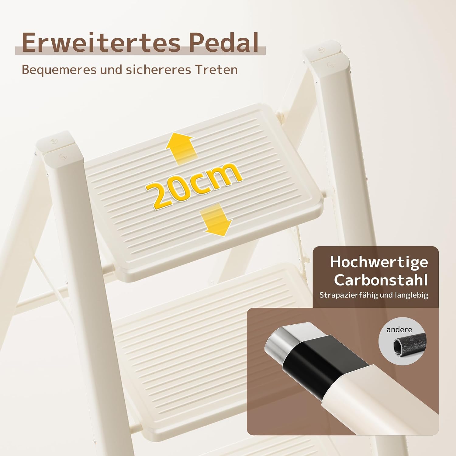 Detalle de GameGem 3 Stufen Leiter 150 kg 🪜