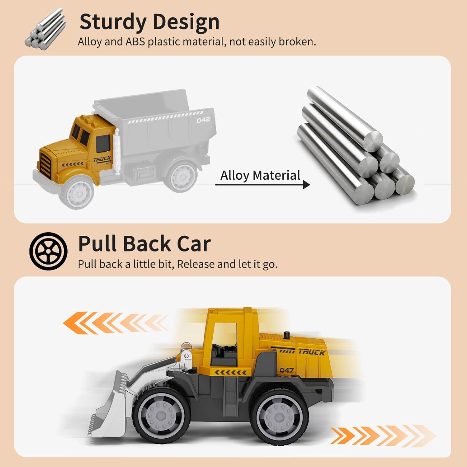 Thumbnail 4 de Play Construction Sand Kit (2.2 lbs Magic Sand) with 8 Alloy Vehicles, Inflatable Sandbox, Figures & Castle Molds