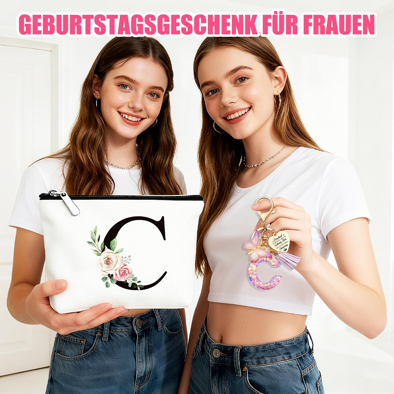 Thumbnail 2 de TUZELIYA Personalisierte Buchstaben C Kosmetiktasche – Geschenkidee für Frauen