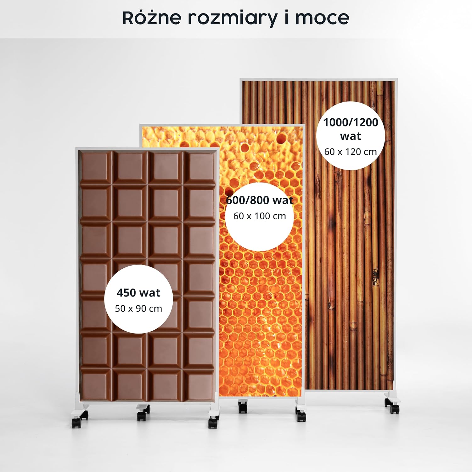 Detalle de Könighaus P-Serie – wolnostojący grzejnik na podczerwień 600 W z motywem regału na wino