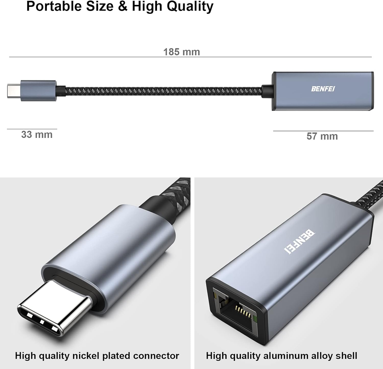 Thumbnail 5 de BENFEI USB-C to Ethernet Adapter 1Gbps 🌐
