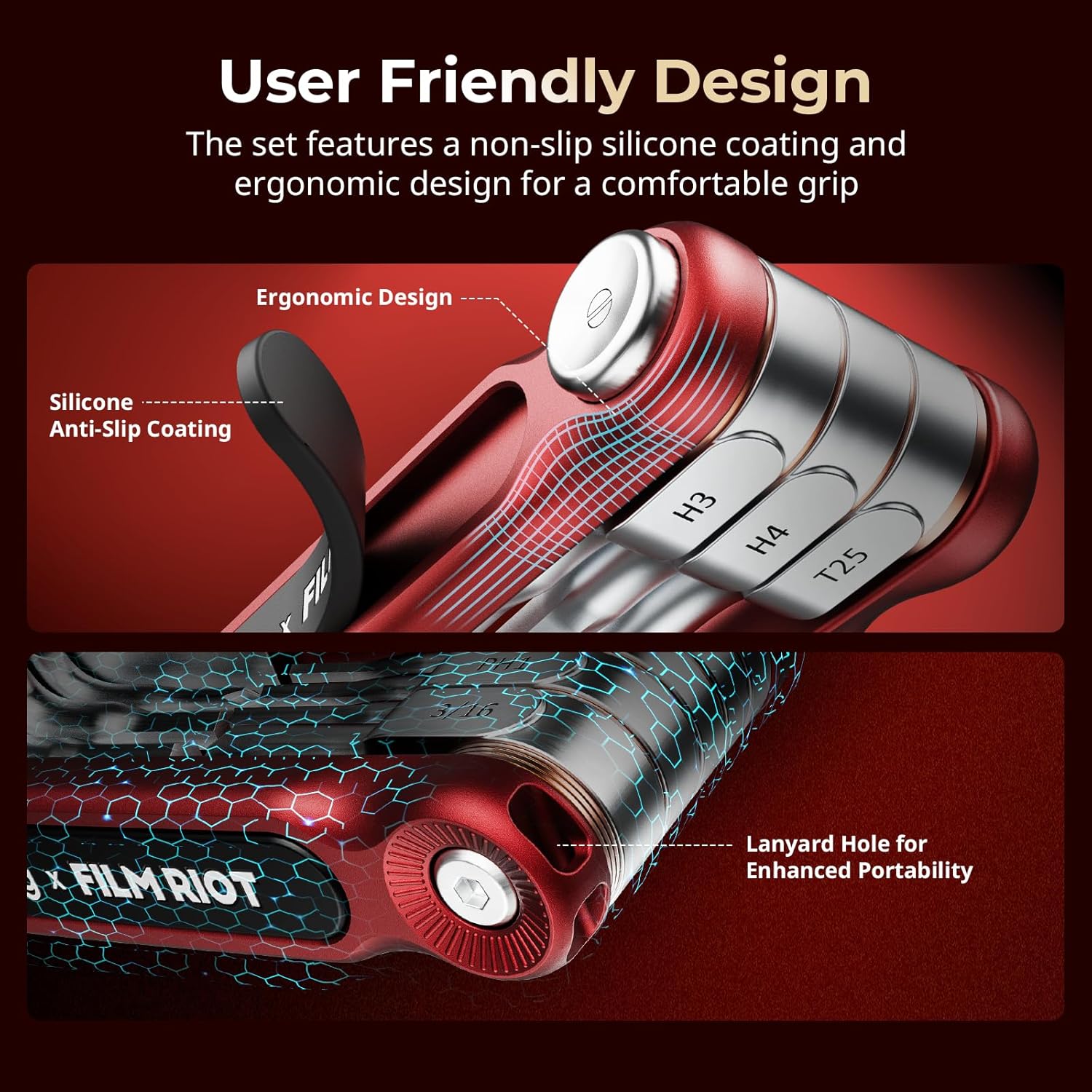 Detalle 2 de SmallRig x Film Riot Ensemble d'outils pliables 7 en 1 (rouge) — compact et polyvalent pour les tournages