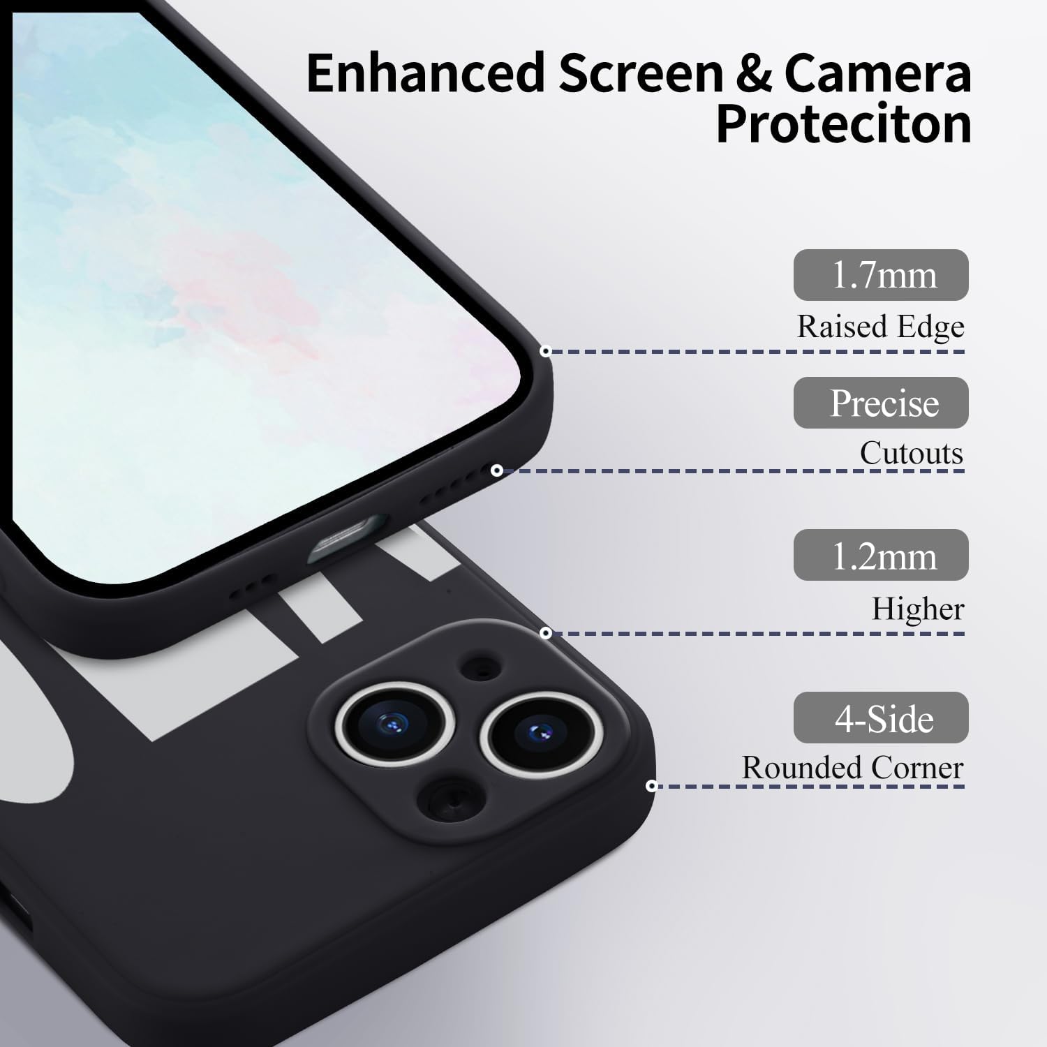 Detalle de Wihytec JJ-BGJ-IP15PM-2024338 iPhone 15 Pro Max Case, Matte Silicone with YES Design