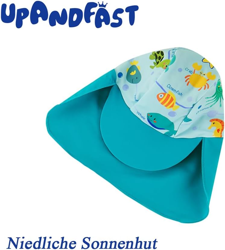 Thumbnail 6 de upandfast Baby Badeanzug mit Sonnenhut UPF 50+ (mit Reißverschluss-Garage) – Bademode für Babys