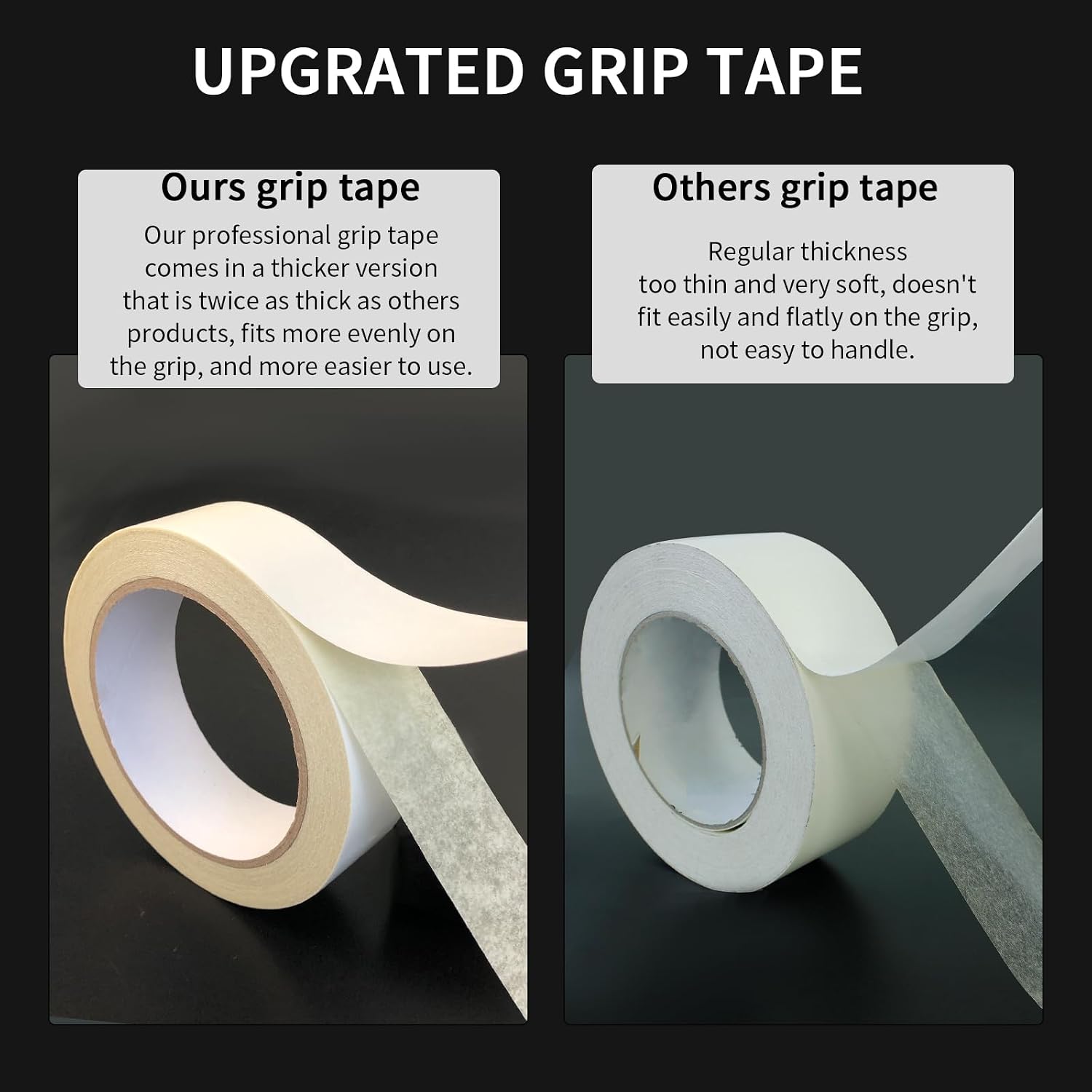 Detalle 2 de Kofull golfgreppstejp, dubbelhäftande tejprulle 3 cm, vit