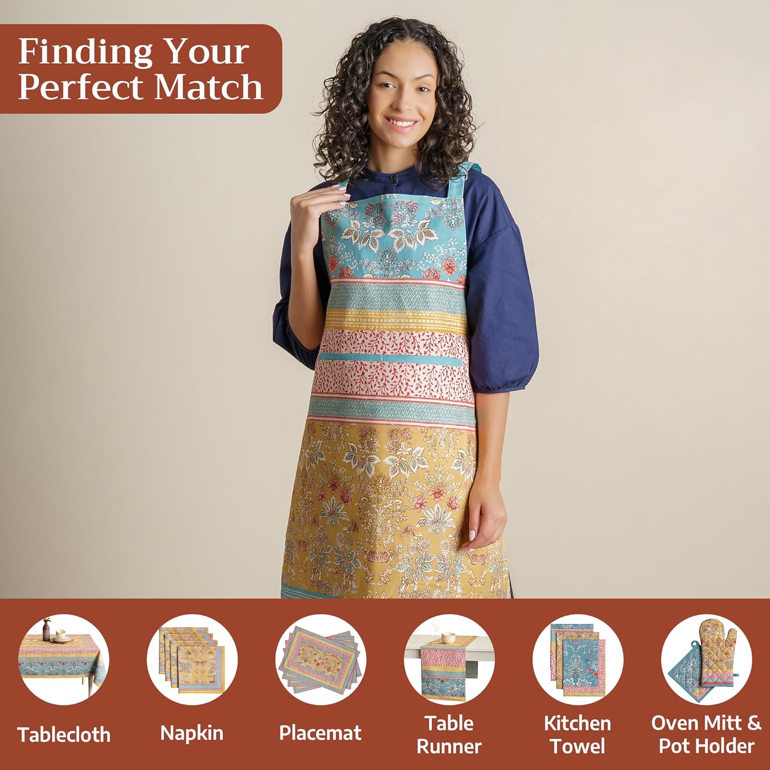 Thumbnail 3 de Maison d' Hermine 100% Cotton Apron with Pocket