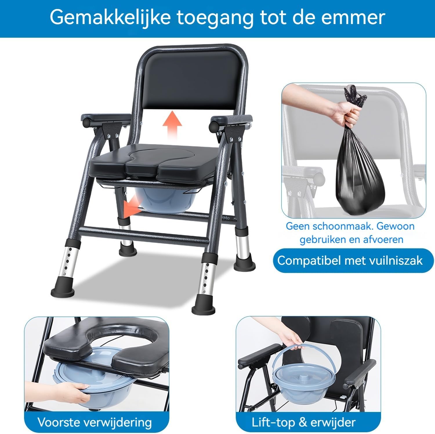 Detalle 2 de LMLJINTL LJZBY01110960 toiletstoel, inklapbaar en verstelbaar van 42–52 cm