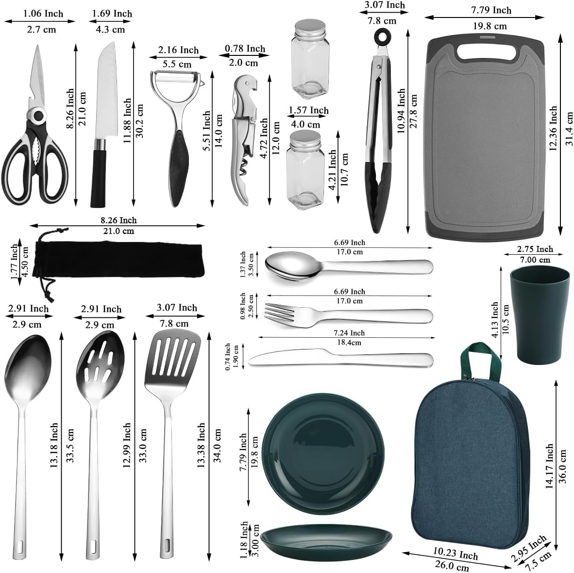 Detalle 2 de Berglander set utensili campeggio 4 persone 🍽