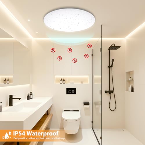 Detalle 2 de Swoieltr Plafoniera LED 30cm 24W IP54 – design UFO, luce bianca 4000K