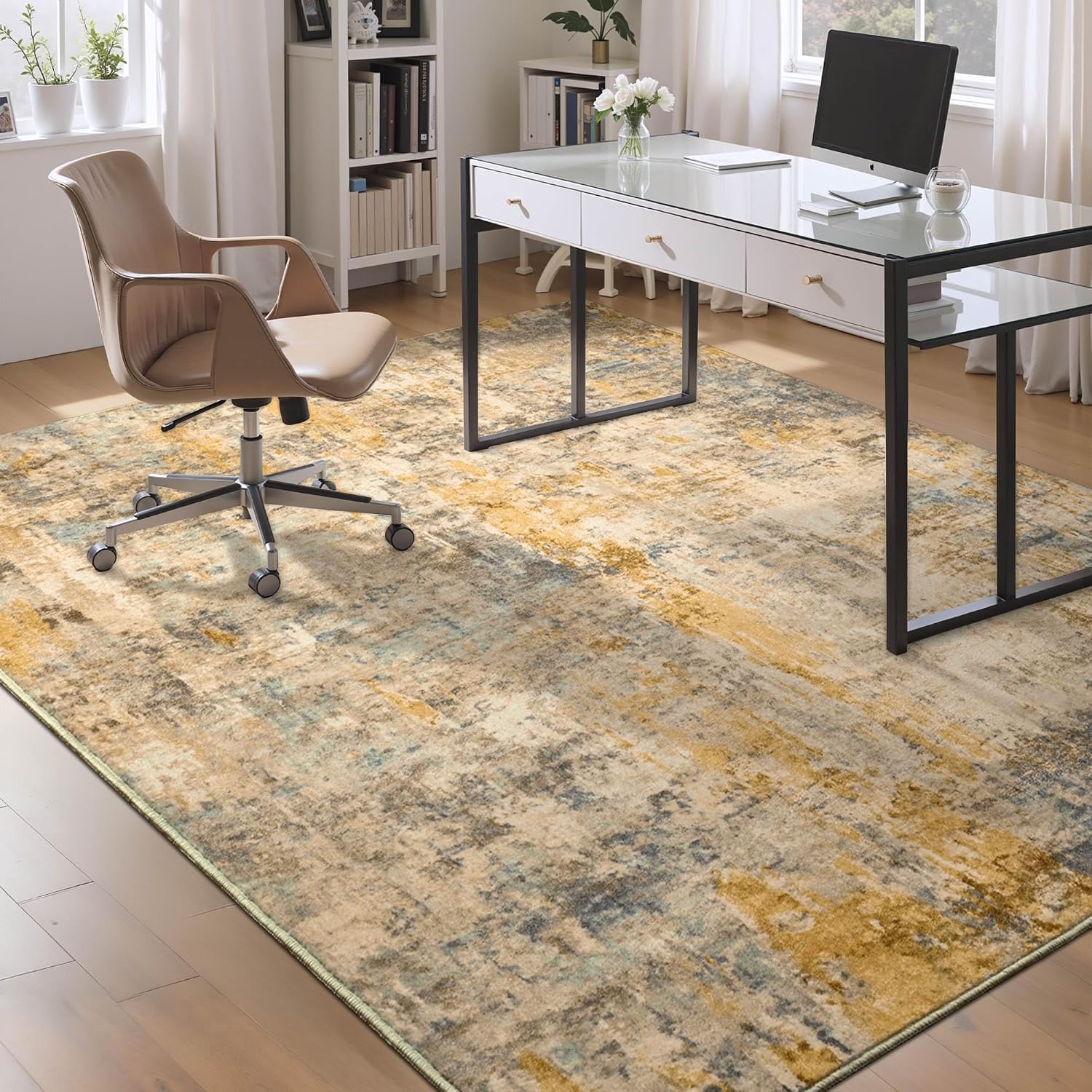Thumbnail 4 de Ompaa Teal Blue 6x9 Rug for Living Room