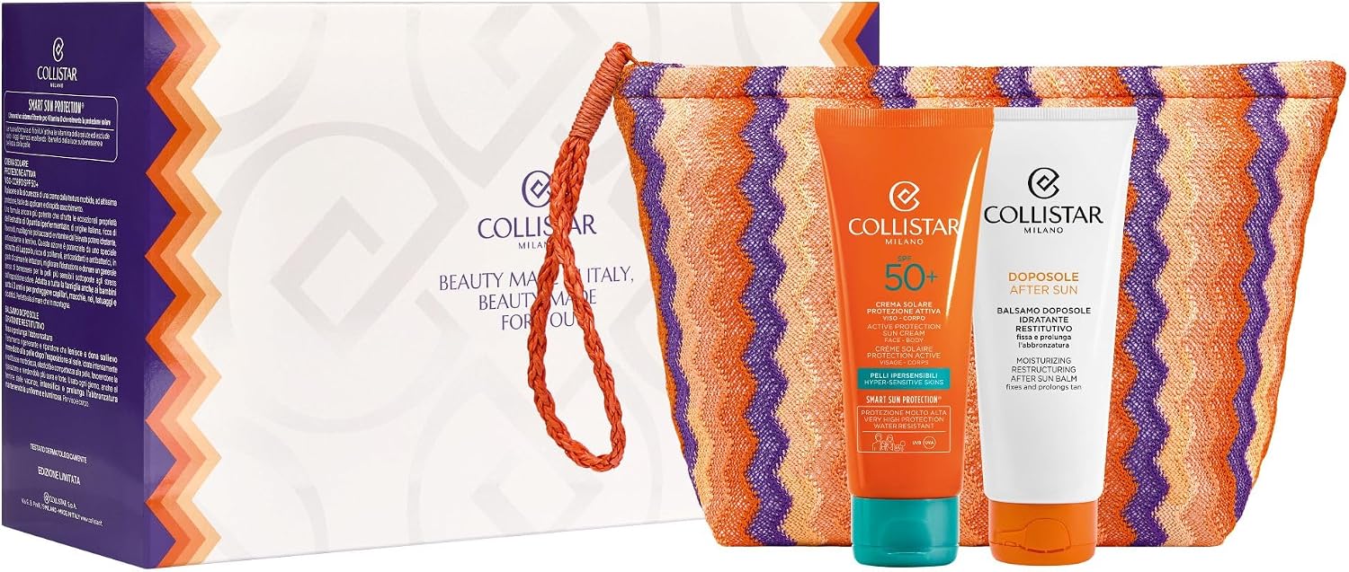 Detalle de Collistar Cofanetto Solare SPF 50+ per Pelli Ipersensibili – Crema Protezione Attiva 100 ml + Doposole 100 ml