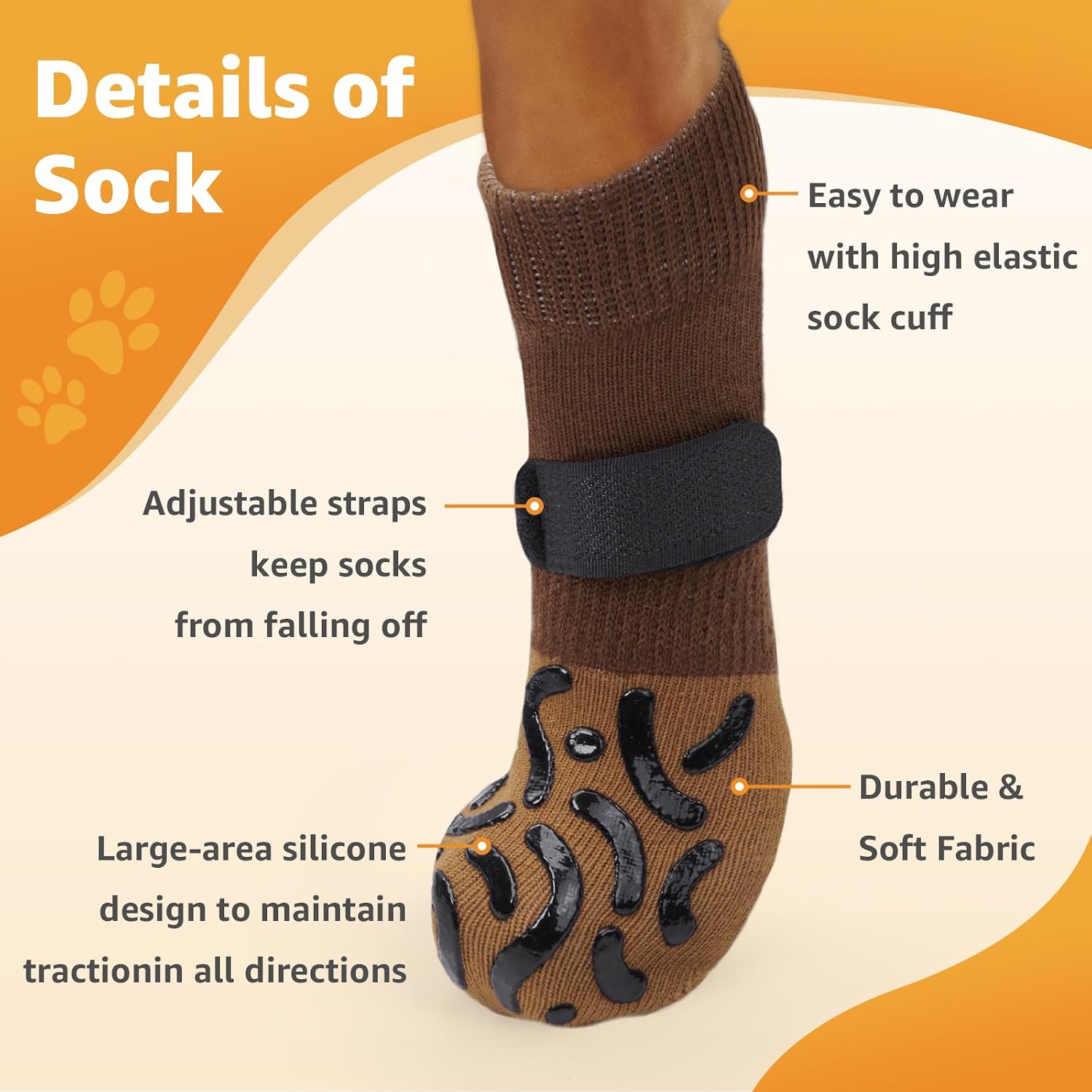 Thumbnail 4 de PICK FOR LIFE 2 Pairs Anti-Slip Dog Socks L