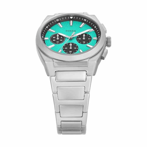 Detalle 2 de Fossil Everett Reloj cronógrafo plateado verde azulado
