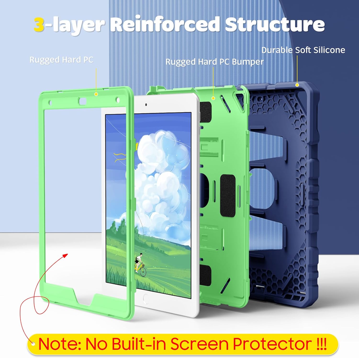 Thumbnail 2 de FINTIE Kids Rugged Case for iPad 9th/8th/7th Gen (10.2-inch) with Built-in Kickstand – Navy-Green