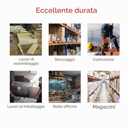 Detalle de EDIMAX Guanti da Lavoro in Nylon PU, 12 Paia, Taglia M (8) – Protezione contro abrasione e taglio livello 3