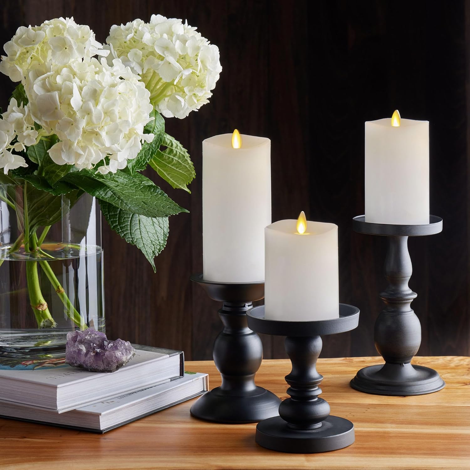 Detalle 2 de Luminara 996075 Flameless LED Candle Set, Remote, Moving Flame, Timer