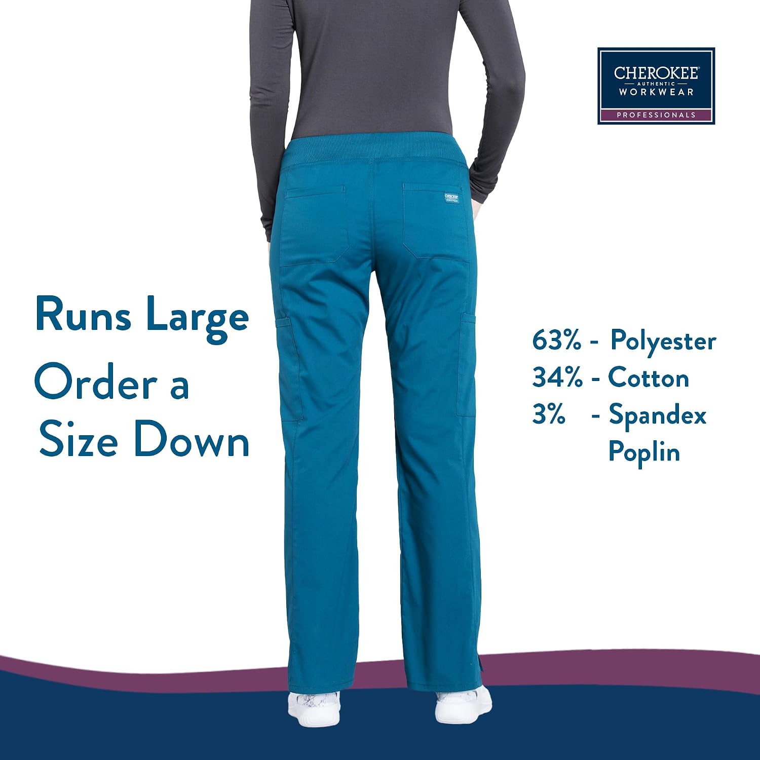 Thumbnail 4 de Cherokee WW170T Women's Scrub Pants, 2-Way Stretch, Six Pockets