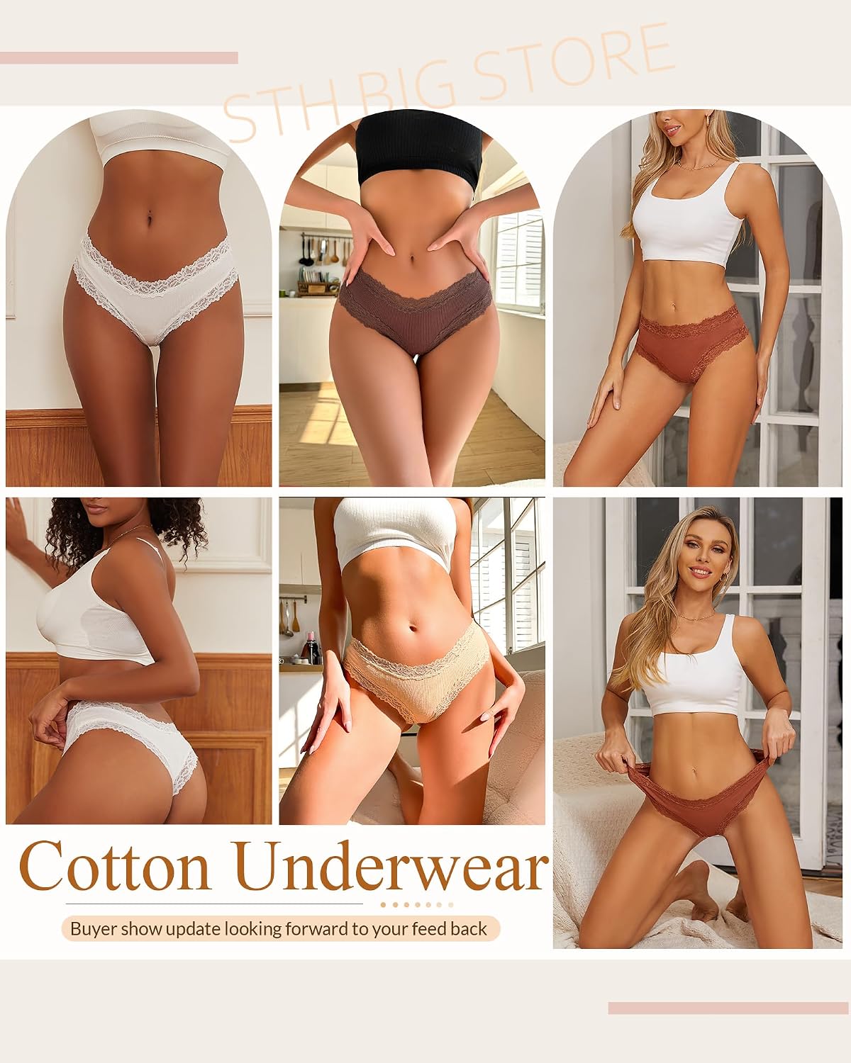 Thumbnail 4 de Sth Big Womens Cotton Underwear 6 Pack