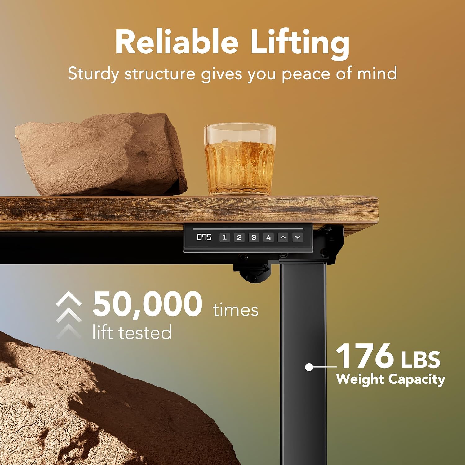 Detalle 2 de HUANUO Electric Standing Desk, 43 x 24 Inches