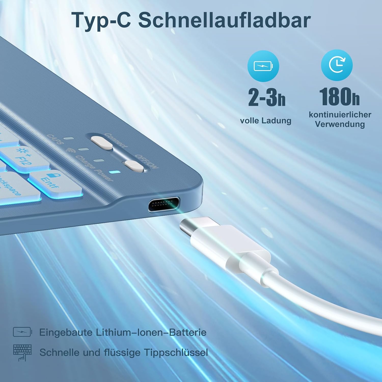 Thumbnail 2 de Vobafe Hülle mit Tastatur iPad Air 11 Zoll Blau