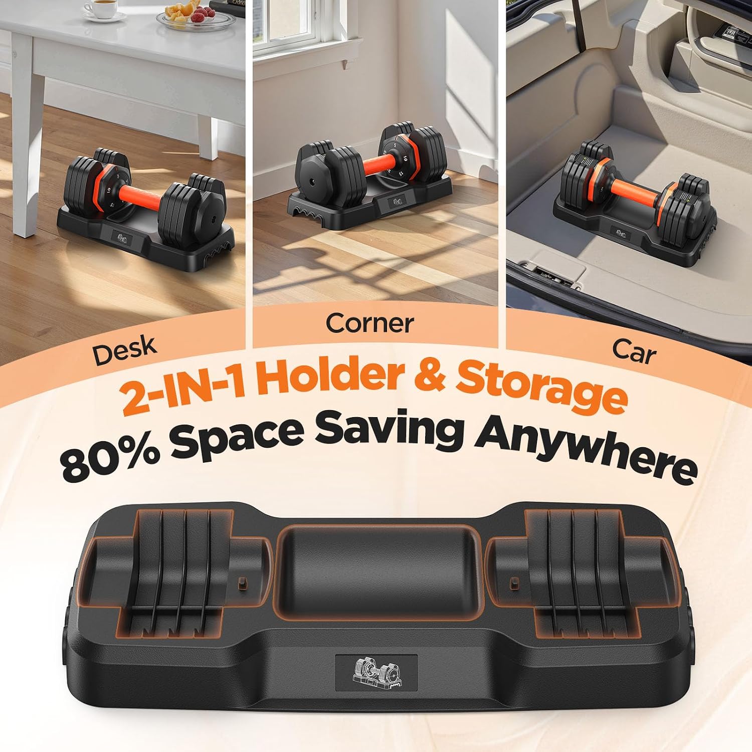 Thumbnail 6 de LifeOG 2026 Updated Adjustable Dumbbell Set (2x 25 lbs) with 5-Weight Options