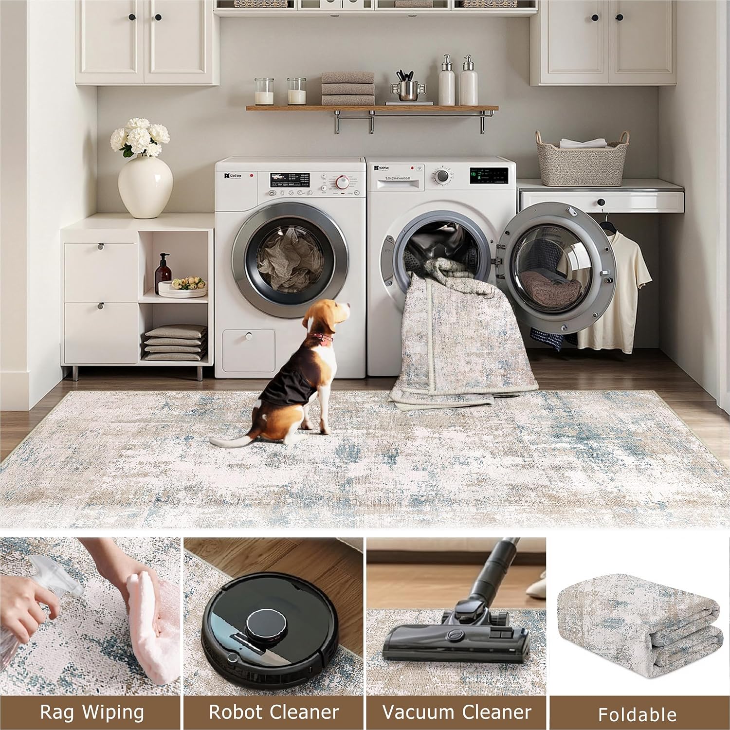 Thumbnail 3 de HUGEAR Washable Rug 200x300cm Beige
