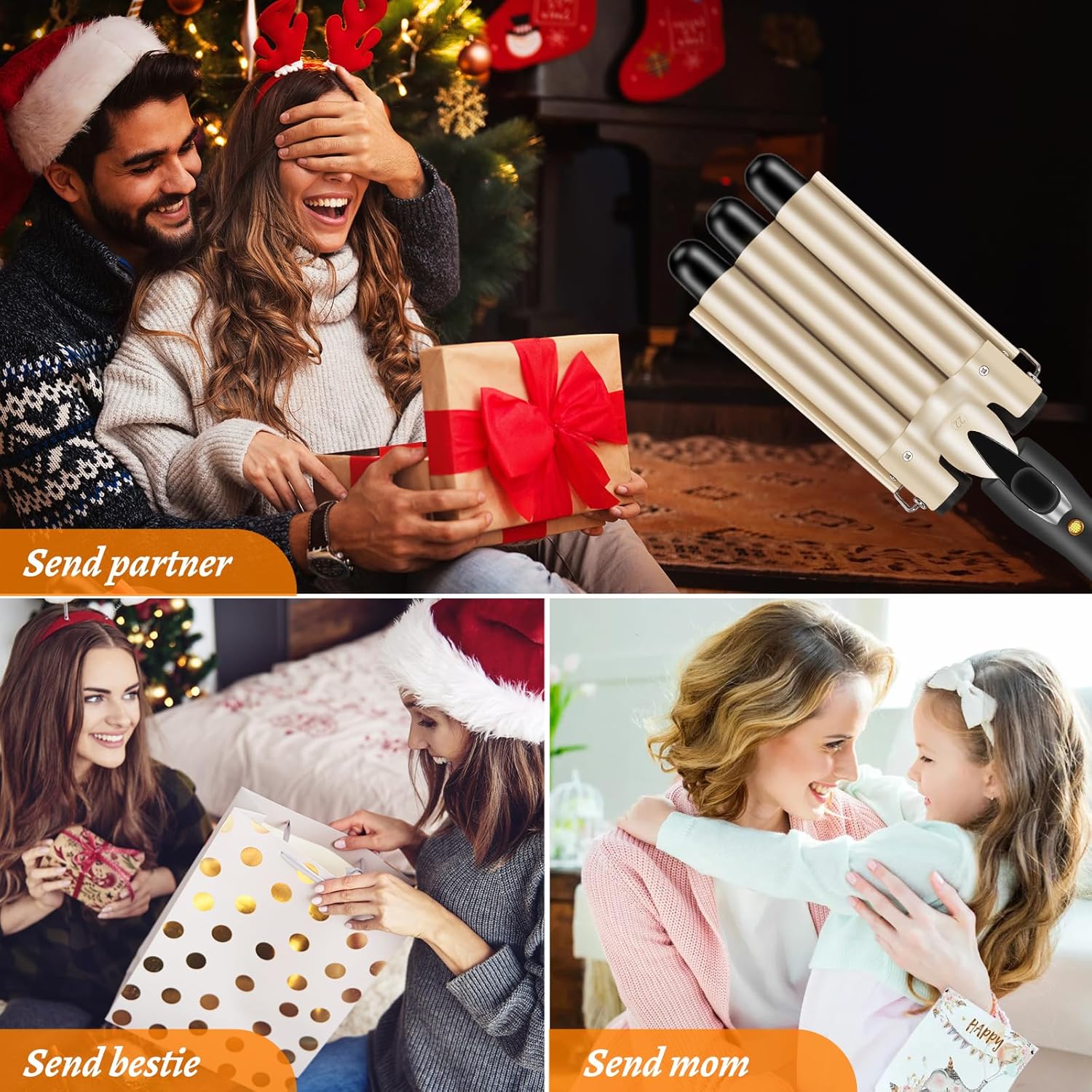 Thumbnail 6 de LAYADO Lockenstab mit 3 Fässern (22 mm) – einstellbare Temperatur 180/210 °C für Beach Waves