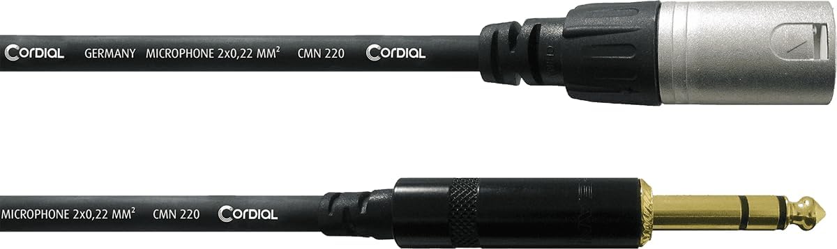 Thumbnail 3 de Cordial AUDIO Essentials XLR/Jack-ljudkabel, 9 m, flätad och svart