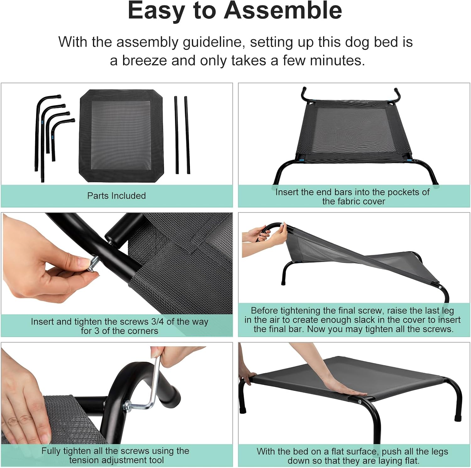 Thumbnail 4 de SIEMOUR Elevated Dog Bed, X-Large