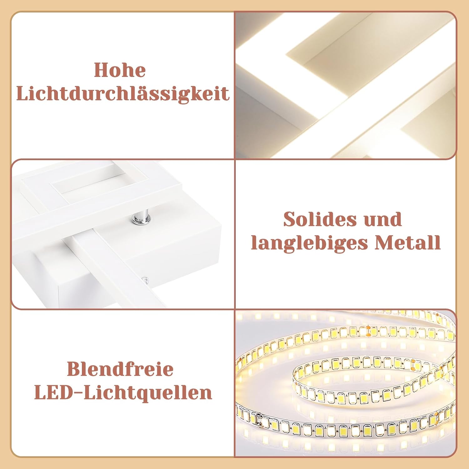 Thumbnail 5 de Homefire LED-Deckenleuchte für Küche & Flur, 24 W, warmweiß (3000 K), eckig, 47 x 29,5 x 6 cm