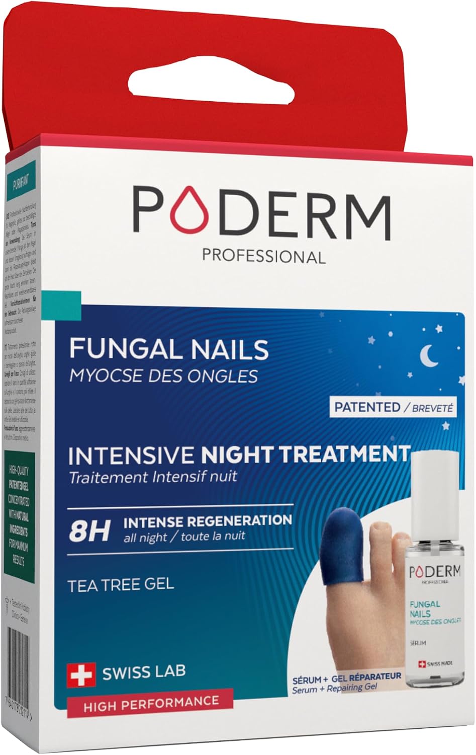 PODERM Hongos Uñas Pies Noche 2 en 1